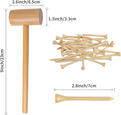 Wooden Mallet Hammering & Pounding Toys Set Simulation Wooden Mallet Toddler Fake Hammer Portable Toy Hammer for Kids in Kuwait