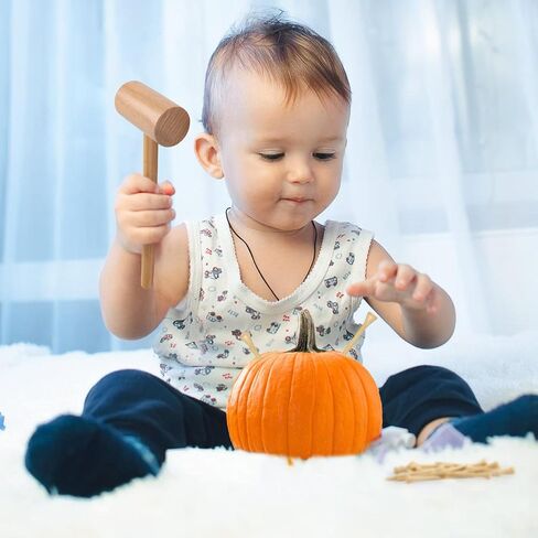 Wooden Mallet Hammering & Pounding Toys Set Simulation Wooden Mallet Toddler Fake Hammer Portable Toy Hammer for Kids in Kuwait