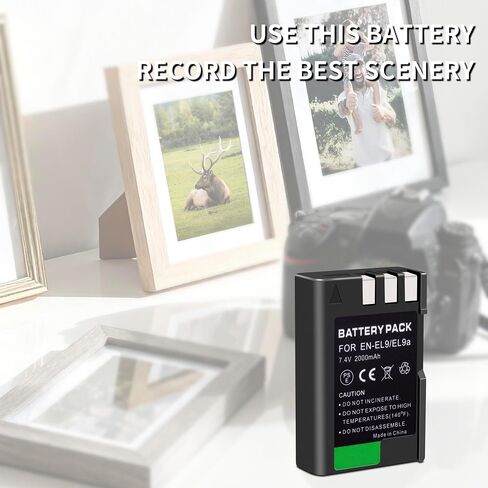 2-Pack EN-EL9 Battery(2000mAh) Compatible with Nikon EN-EL9, EN-EL9a D40 | D40x D60 D3000 D5000 Digital SLR Cameras in Kuwait