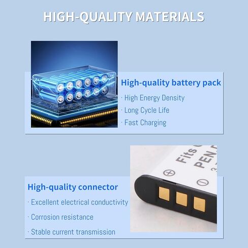 2Pack Li-50B D-LI92 1400mAh Battery Compatible for Olympus Stylus 1010 1020 1030SW VR-340 Tough 6000 6020 8000 8010 MJU TG 610 620 630 810 850 TG-830 iHS XZ-1 XZ-10 in Kuwait