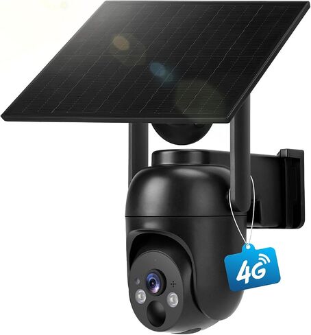 4G LTE Cellular Security Camera, Built-in SIM Card, Non-Stop Solar Powered | No WiFi Needed, 2K Color Night Vision, 360° View, for Jobsite & Off-Grid Areas, Motion Detection, 2-Way Audio, Easy Setup in Kuwait