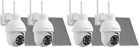 Solar Security Cameras Outdoor Wireless, 2 Pack Outdoor Camera Wireless Solar Powered, Pan Tilt 360°WiFi Camera with Color Night Vision/PIR Sensor/2-Way Audio（4 Pack） in Kuwait