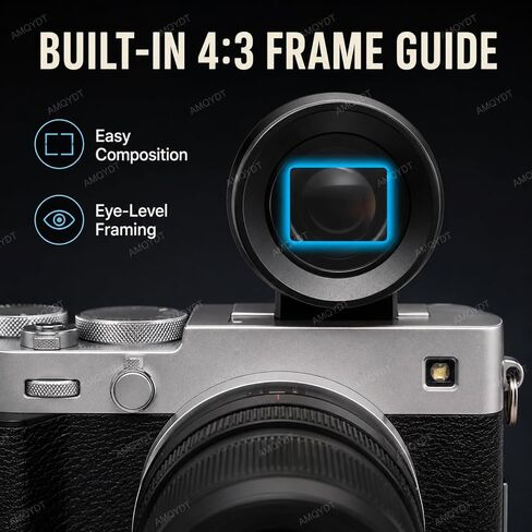 28mm Optical Viewfinder External Mini Finder, 4:3 Framelines Camera Viewfinder with Cold Shoe Mount, 5-Lens Optical Glass and Aviation Aluminum Body for Digital and Film Cameras in Kuwait
