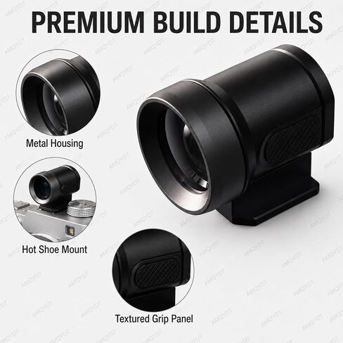 28mm Optical Viewfinder External Mini Finder, 4:3 Framelines Camera Viewfinder with Cold Shoe Mount, 5-Lens Optical Glass and Aviation Aluminum Body for Digital and Film Cameras in Kuwait