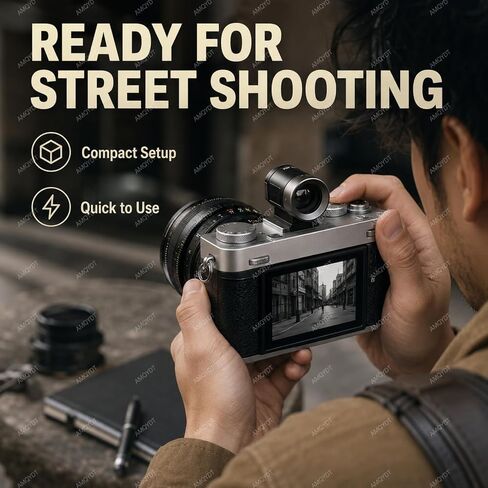28mm Optical Viewfinder External Mini Finder, 4:3 Framelines Camera Viewfinder with Cold Shoe Mount, 5-Lens Optical Glass and Aviation Aluminum Body for Digital and Film Cameras in Kuwait