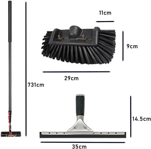 39.5ft Telescopic Window Cleaning Rod Set, 6m Roof & Solar Panel Cleaning Brush, 20ft Extendable Pole, 35cm Brush Head for Efficient PV & Window Cleaning in Kuwait