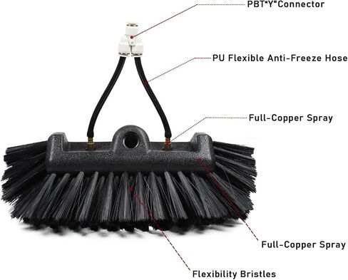 39.5ft Telescopic Window Cleaning Rod Set, 6m Roof & Solar Panel Cleaning Brush, 20ft Extendable Pole, 35cm Brush Head for Efficient PV & Window Cleaning in Kuwait