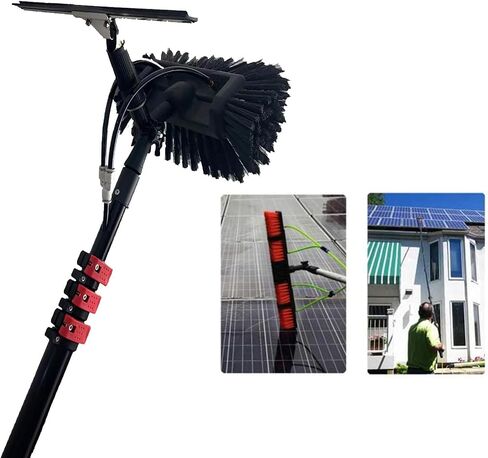 Telescopic Water Fed Brush for Cleaning Photovoltaic Panels & Windows, 3-12m Extendable Pole, 35cm Brush Head, Ideal for Conservatory Roofs, 18FT Reach in Kuwait