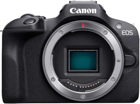 Canon EOS R100 Mirrorless Camera | 24.1MP APS-C Sensor 4K UHD Video | Compact Lightweight Beginner-Friendly Camera for Travel (6052C002) + Canon RF 75-300mm Lens + Bag + 64GB Card in Kuwait