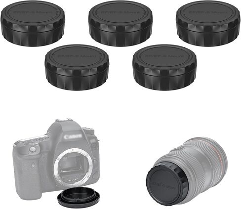 JJC Body Cap & Rear Lens Cap Cover for Canon Ef Ef-S Mount Cameras, 3-Pack | for Canon 90D 80D 77D 70D T8i T7 T7i T6 T6i T5 T5i SL3 SL2 7D Mark II 6D Mark II 5D Mark IV 1Dx Mark III, Dustproof, ABS in Saudi Arabia