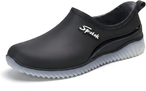 Pvc Rain Shoes for Women’s Waterproof Low Top Garden Shoes Molded Rubber Non-Slip Ridged Sole Low Cut Rain Booties Easy Pull On Outdoor Yard Work Rain Shoes in Kuwait
