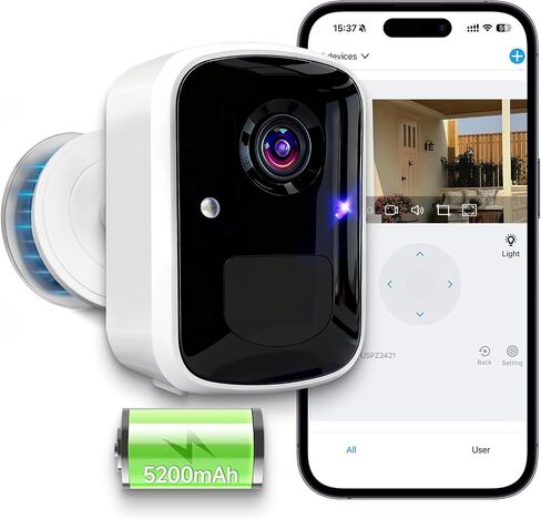 Goalake Wireless Security Camera, 3MP 2K Battery WiFi Camera for Home, AI Motion Detection,Color Night Vision,2-Way Talk,Spotlight Siren, IP65,No Monthly Fee,Cloud/SD Storage(Pre-Inserted SD Card) in Kuwait