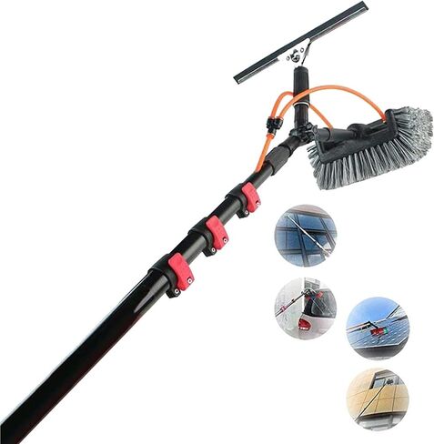 18ft Telescopic Window Cleaning Rod with Water Inlet, Retractable Brush for Solar Panel and Photovoltaic Window Cleaning, 3.6M/12FT Length in Kuwait