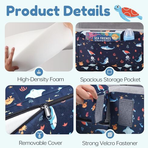2-in-1 Foldable Toddler Travel Bed with Soft Foam Safety Rails | Designed for Kids 25–48 Months with Washable Cover,Easy Setup,Portable Floor Bed for Grandparents' House,Camping,Hotel Stays in Kuwait