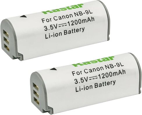 Kastar 1-Pack NB-9L Battery 3.5V 1200mAh Replacement for Canon NB-9L NB9L, NB-9LH NB9LH Battery, Canon CB-2LB, CB-2LBE Charger, Canon IXUS 1000 HS, IXY 50S Camera in Kuwait