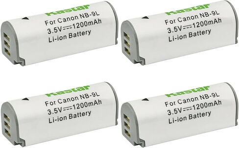 Kastar 1-Pack NB-9L Battery 3.5V 1200mAh Replacement for Canon NB-9L NB9L, NB-9LH NB9LH Battery, Canon CB-2LB, CB-2LBE Charger, Canon IXUS 1000 HS, IXY 50S Camera in Saudi Arabia