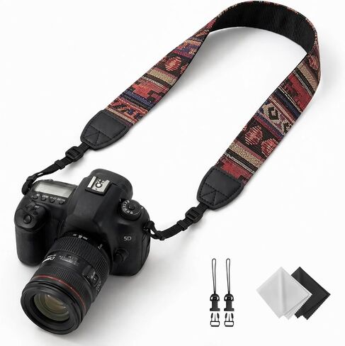 Camera Strap, Premium Cotton Canvas Braided Adjustable Sling Shoulder Neck Belt, For All DSLR Digital Cameras. in Kuwait