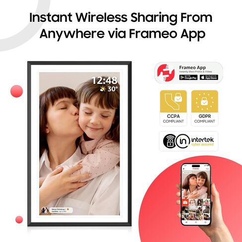 ApoloSign Digital Picture Frame 15.6 inch, WiFi Digital Photo Frame with 32GB Storage, 1920x1080 FHD IPS Touch Screen, Auto-Rotate, Easy Setup to Share Photos or Videos Instantly via Frameo App in Kuwait