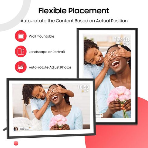 ApoloSign Digital Picture Frame 15.6 inch, WiFi Digital Photo Frame with 32GB Storage, 1920x1080 FHD IPS Touch Screen, Auto-Rotate, Easy Setup to Share Photos or Videos Instantly via Frameo App in Kuwait