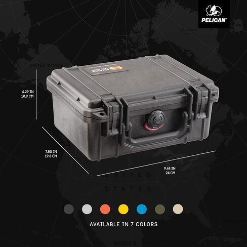 Pelican 1150 Case With Foam (Blue) | Watertight copolymer shell with foam insert and purge valve for electronics, field equipment and travel in Kuwait