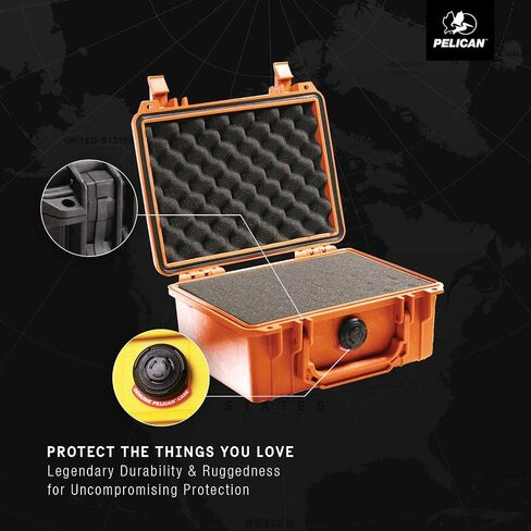 Pelican 1150 Case With Foam (Blue) | Watertight copolymer shell with foam insert and purge valve for electronics, field equipment and travel in Kuwait