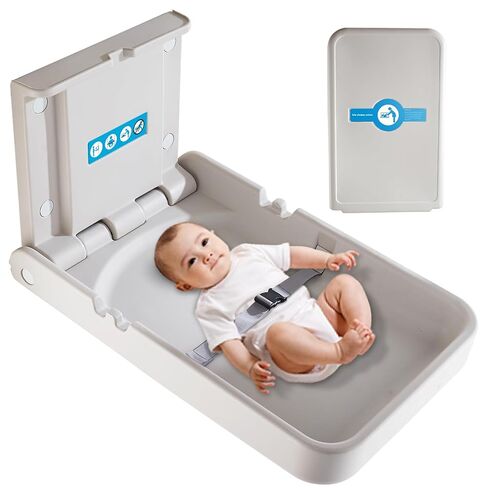 Baby Changing Table Wall Mounted | Baby Changing Station with Safety Strap,HDPE Fold-Down Diaper Changing Station Table in Kuwait