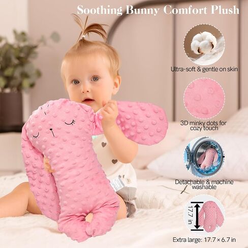 Baby Girl Gifts Basket – Newborn Baby Girl Essentials Set with Dress Pink Bunny Comfort Toy,Pacifier Clip,Baby Socks,Bib,Baby Shower Gifts for Girls in Kuwait