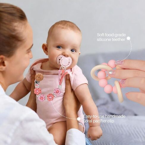 Baby Girl Gifts Basket – Newborn Baby Girl Essentials Set with Dress Pink Bunny Comfort Toy,Pacifier Clip,Baby Socks,Bib,Baby Shower Gifts for Girls in Kuwait