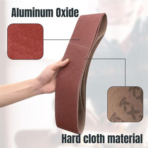 POWERTEC 10PK 4x36 Sanding Belts, 180 Grit Aluminum Oxide, 4 x 36 Inch Sanding Belts for Benchtop Belt and Disc Sander, Belt Sandpaper, Woodworking, Metalworking, Paint, Rust Removal (110690) in Kuwait