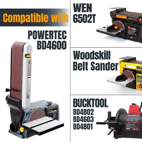 POWERTEC 10PK 4x36 Sanding Belts, 180 Grit Aluminum Oxide, 4 x 36 Inch Sanding Belts for Benchtop Belt and Disc Sander, Belt Sandpaper, Woodworking, Metalworking, Paint, Rust Removal (110690) in Kuwait