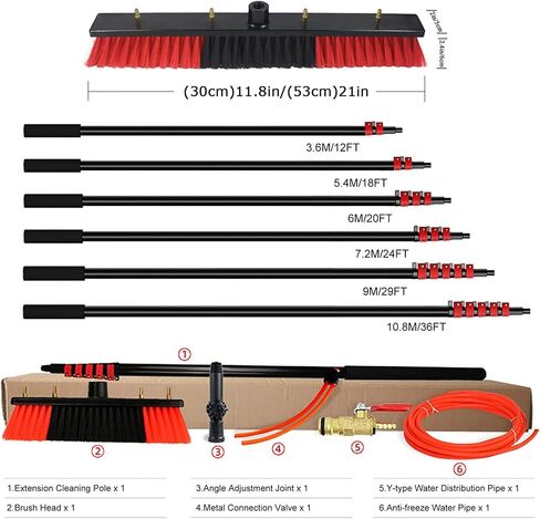 Telescopic Water Fed Pole KitExtendable Solar Panel & Window Cleaner Brush for Effortless Outdoor Cleaning Ideal for High Reach Glass & Solar Panel Maintenance in Kuwait