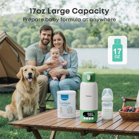 Portable Bottle Warmer 17oz Fast Heating in 2 Mins, 6 Temp Settings + Keep Warm, Built-in Sterilizer, for Breastmilk & Formula, Travel & Outdoor Use White in Kuwait
