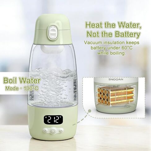 Portable Bottle Warmer for Travel, Baby Breastmilk & Formula Warmer | 4000mAh Battery, 2-Min Fast Heating, 89–212°F Temperature Control, 17.8oz Capacity, Type-C Charging and Constant Warm Mode in Kuwait