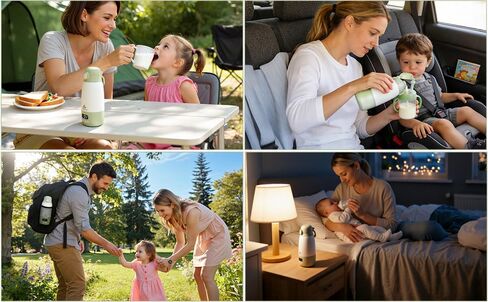 Portable Bottle Warmer for Travel, Baby Breastmilk & Formula Warmer | 4000mAh Battery, 2-Min Fast Heating, 89–212°F Temperature Control, 17.8oz Capacity, Type-C Charging and Constant Warm Mode in Kuwait