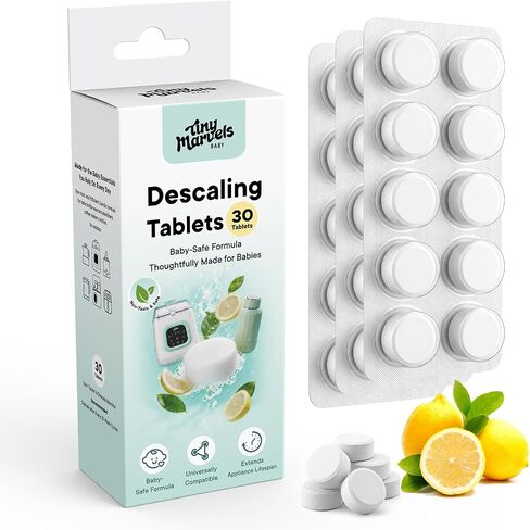 Tiny Marvels Super Powerful Descaling Tablets for Baby Bottle Washer | Descaler Tablets for Cleaning Milk & Limescale Compatible with Momcozy Baby Brezza Grownsy Papablic Bottle Washer, 30 Count in Kuwait