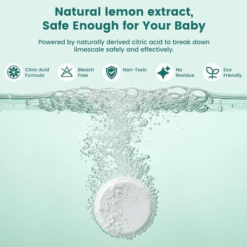 Tiny Marvels Super Powerful Descaling Tablets for Baby Bottle Washer | Descaler Tablets for Cleaning Milk & Limescale Compatible with Momcozy Baby Brezza Grownsy Papablic Bottle Washer, 30 Count in Kuwait