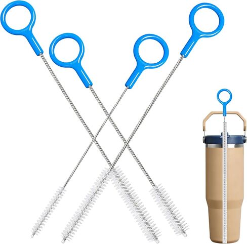 Straw Cleaner Brush Set Include 2 Size(12+10 Inch),Straw Brush Cleaner with 3mm Thick 304 Steel Wire,Straw Cleaning Brush for Baby Bottle,Stanley Straw Cleaner Brush for 20/30/40oz Stanley Cups. in Kuwait