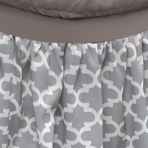 Badger Basket Wishes Rocking Baby Bassinet - Bedside Sleeper with Canopy, Bedding, Foam Pad, Storage Basket, and Flip-Up Rocking Wheels - Heirloom Quality - Gray/Lantern in Saudi Arabia