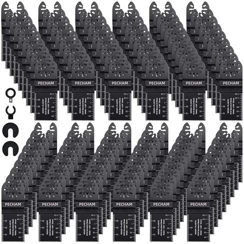 68PCS Oscillating Tool Blades with Storage Bag, Professional Universal Titanium Multitool Blades for Wood Plastics Metal Quick Release Multi Tool Kits Fit Rockwell Ridgid Ryobi Milwaukee Chicago in Kuwait