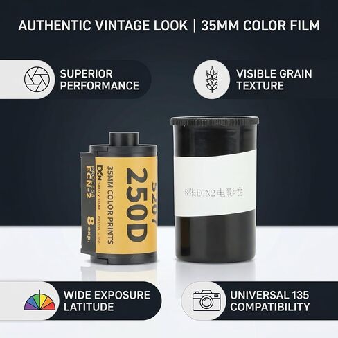 Film Roll Professional Colour Print Camera Film, Color Print Film Wide Exposure Range 200-250 Degrees, High Resolution Color Print Film ECN 2 Process for 135 Camera (8 Sheet) in Saudi Arabia