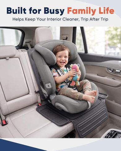 TPE Car Seat Protector for Child Car Seat, Waterproof Carseat Mat | Non-Slip Backing No Imprints Durable, Back Seat Cushion Pad & Backrest & Kick Mat Set Accessories for SUV Truck Sedan, 1 Pack in Kuwait