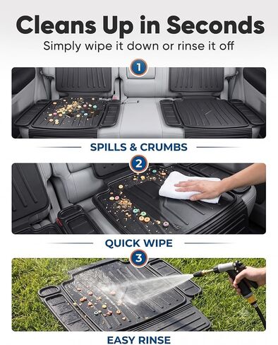 TPE Car Seat Protector for Child Car Seat, Waterproof Carseat Mat | Non-Slip Backing No Imprints Durable, Back Seat Cushion Pad & Backrest & Kick Mat Set Accessories for SUV Truck Sedan, 1 Pack in Kuwait