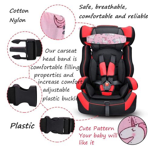 2 Pcs Baby Car Seat Neck Relief and Head Support,Silence Shopping Car Seat Head Band Strap Headrest,Stroller Car Seat Sleeping Head Support for Toddler Child Children Kids Infant (Unicorn) in Kuwait