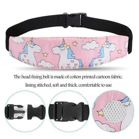 2 Pcs Baby Car Seat Neck Relief and Head Support,Silence Shopping Car Seat Head Band Strap Headrest,Stroller Car Seat Sleeping Head Support for Toddler Child Children Kids Infant (Unicorn) in Kuwait