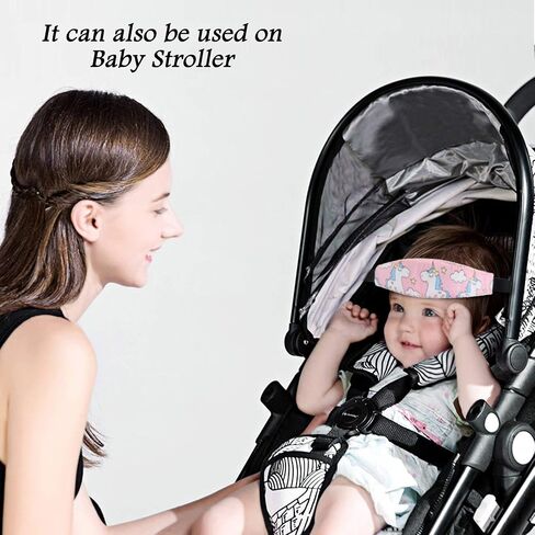 2 Pcs Baby Car Seat Neck Relief and Head Support,Silence Shopping Car Seat Head Band Strap Headrest,Stroller Car Seat Sleeping Head Support for Toddler Child Children Kids Infant (Unicorn) in Kuwait