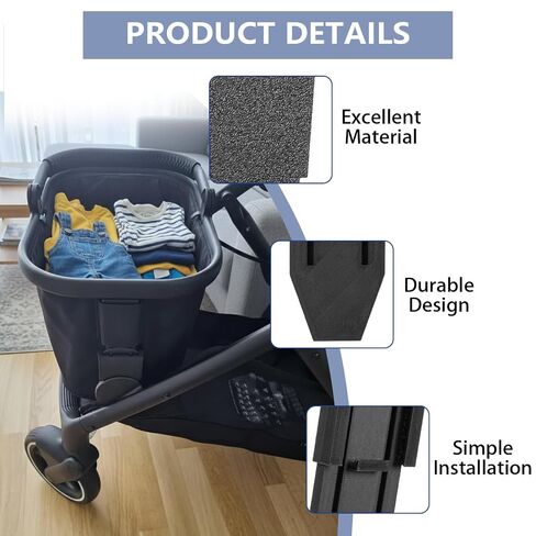 2 Pack Bottom Basket Adapter Compatible with Cybex Gazelle S | Stroller Basket Mount Converter | Attaches to Lower Connectors | Secure and Durable in Kuwait