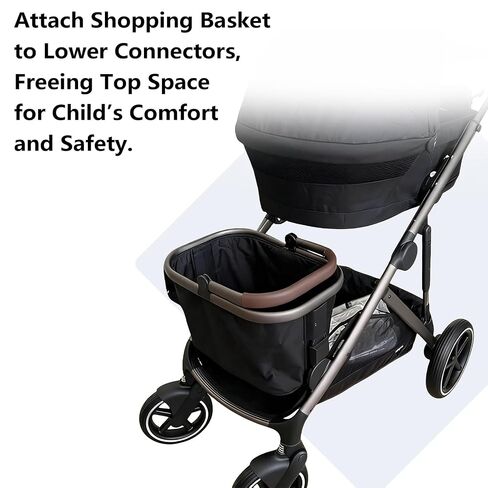 2 Pack Bottom Basket Adapter Compatible with Cybex Gazelle S | Stroller Basket Mount Converter | Attaches to Lower Connectors | Secure and Durable in Kuwait