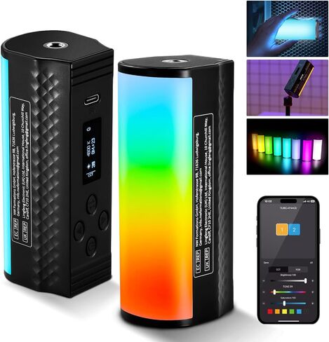 NEEWER RGB Light Wand, Magnetic Handheld Photography Video Light Stick, 2500K~8500K Dimmable CRI95+ Full Color LED Tube Light Bar with 2550mAh Battery, 17 Light Scenes for Vlog TikTok YouTube, TL20C | 2500K-8500K Dimmable, CRI95+, Full Color LED Tube Ligh in Saudi Arabia