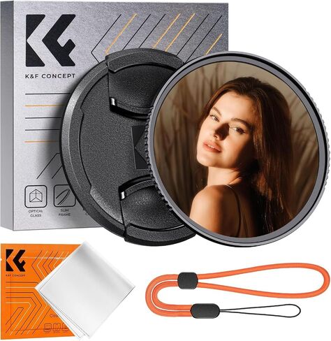K & F Concept 77mm Diffusion Black 1/4 CAP CAP ، مرشح التأثير السينمائي الضبابي مع 18 طلاء متعدد الطبقات للفيديو/مدونة/صورة صور (K-Series) in Kuwait