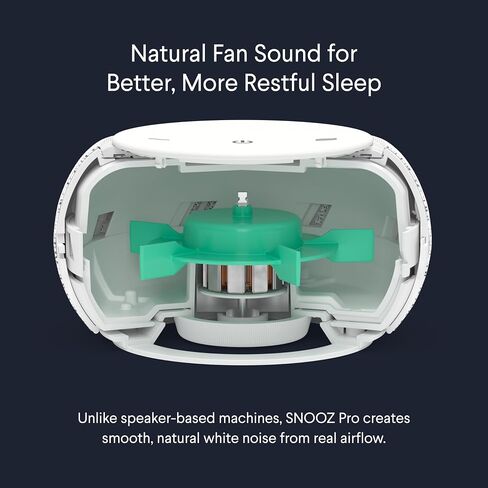 SNOOZ Pro Smart White Noise Sound Machine, Real Fan Inside for Sleeping | Natural Fan Sound, App Scheduler, Travel Case, 10 Volume Levels, Volume Memory, Masks Snoring, Office, Apartments & Neighbors in Saudi Arabia